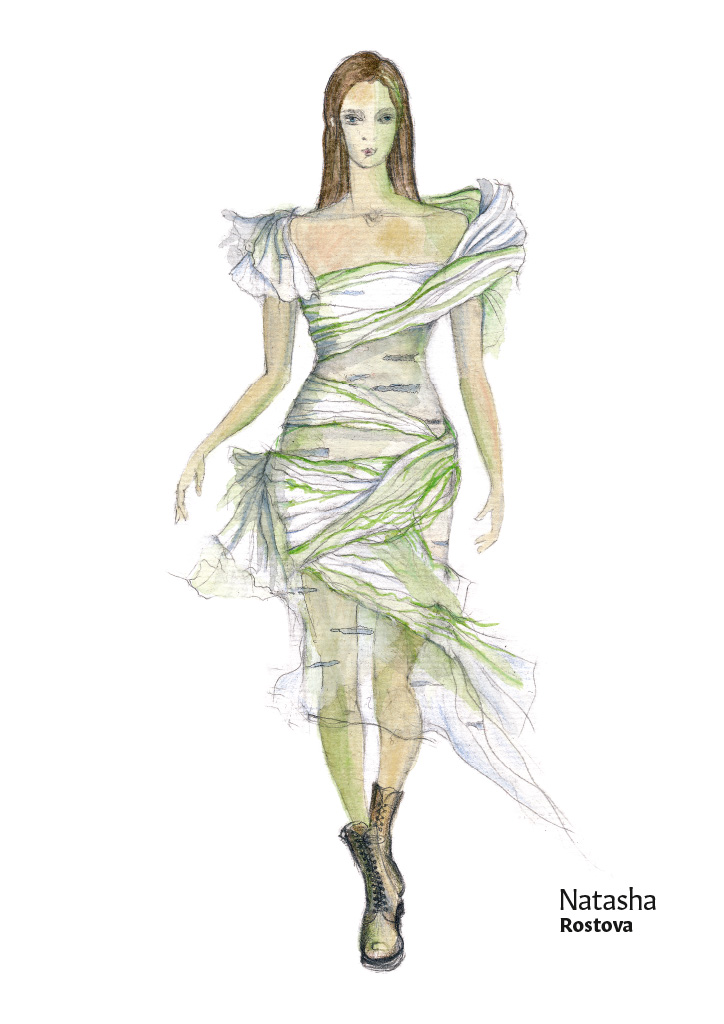 War and Peace costume design sketch.