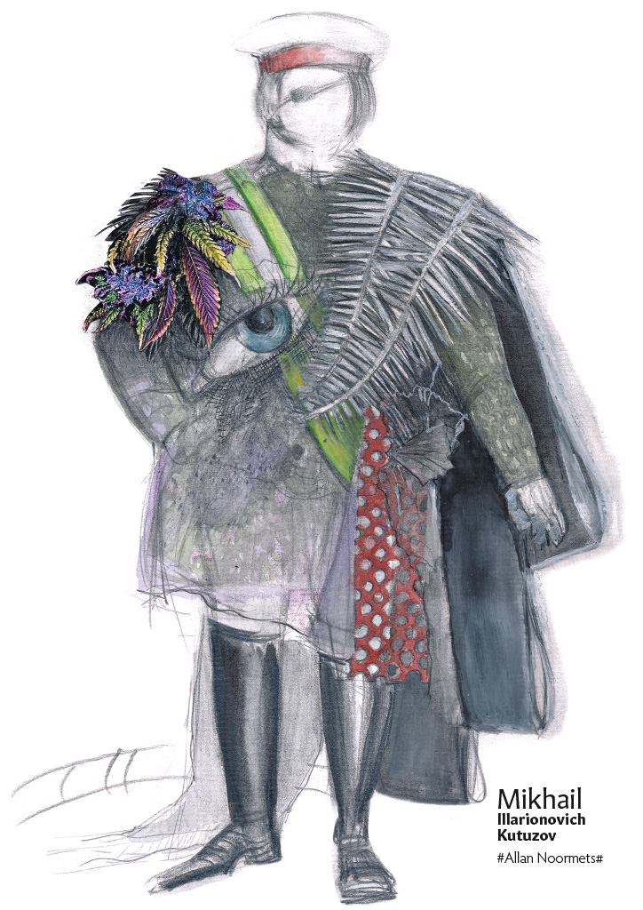 War and Peace costume design sketch.