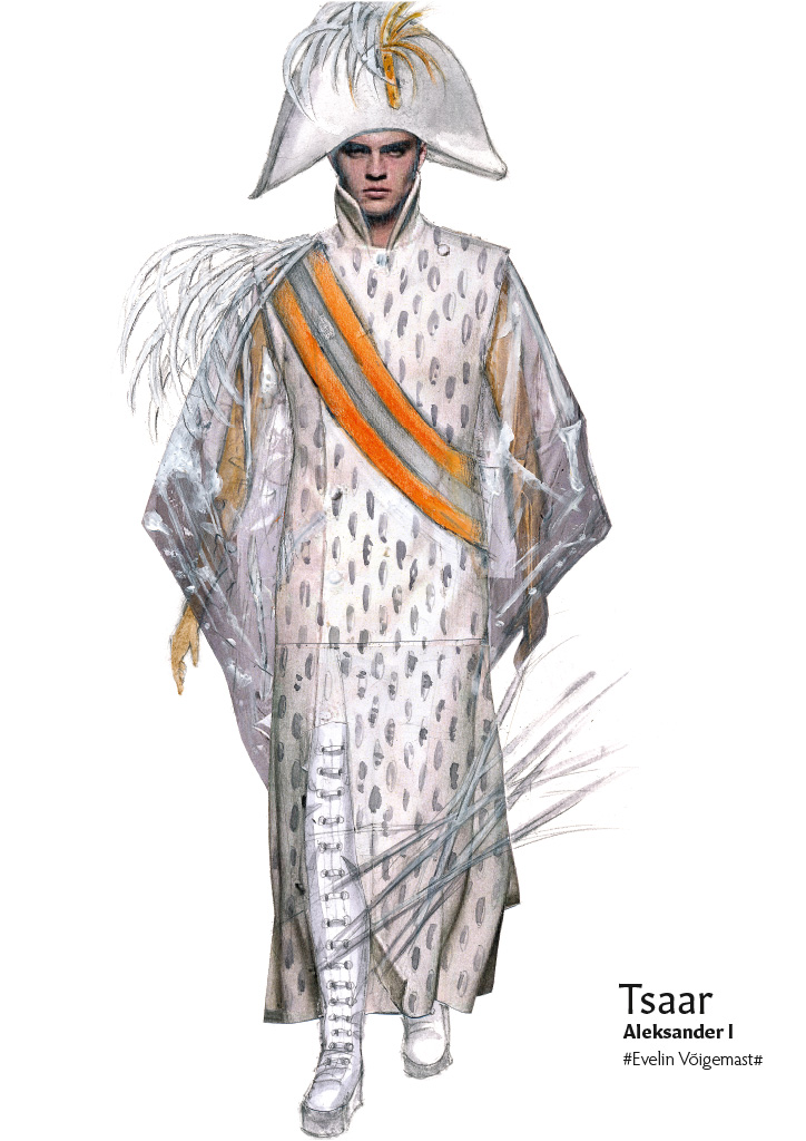 War and Peace costume design sketch.